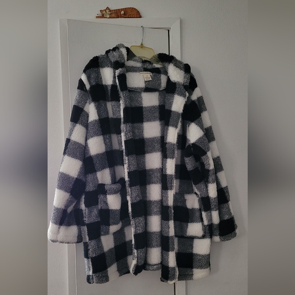 Jackets & Blazers - Plaid Fleece Jacket